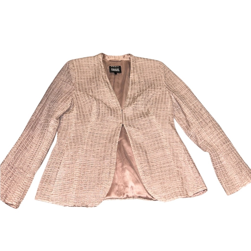 Akris Bergdorf Goodman Textured Blush Pink Blazer Jacket Silk Lined Size 8 - Picture 1 of 6